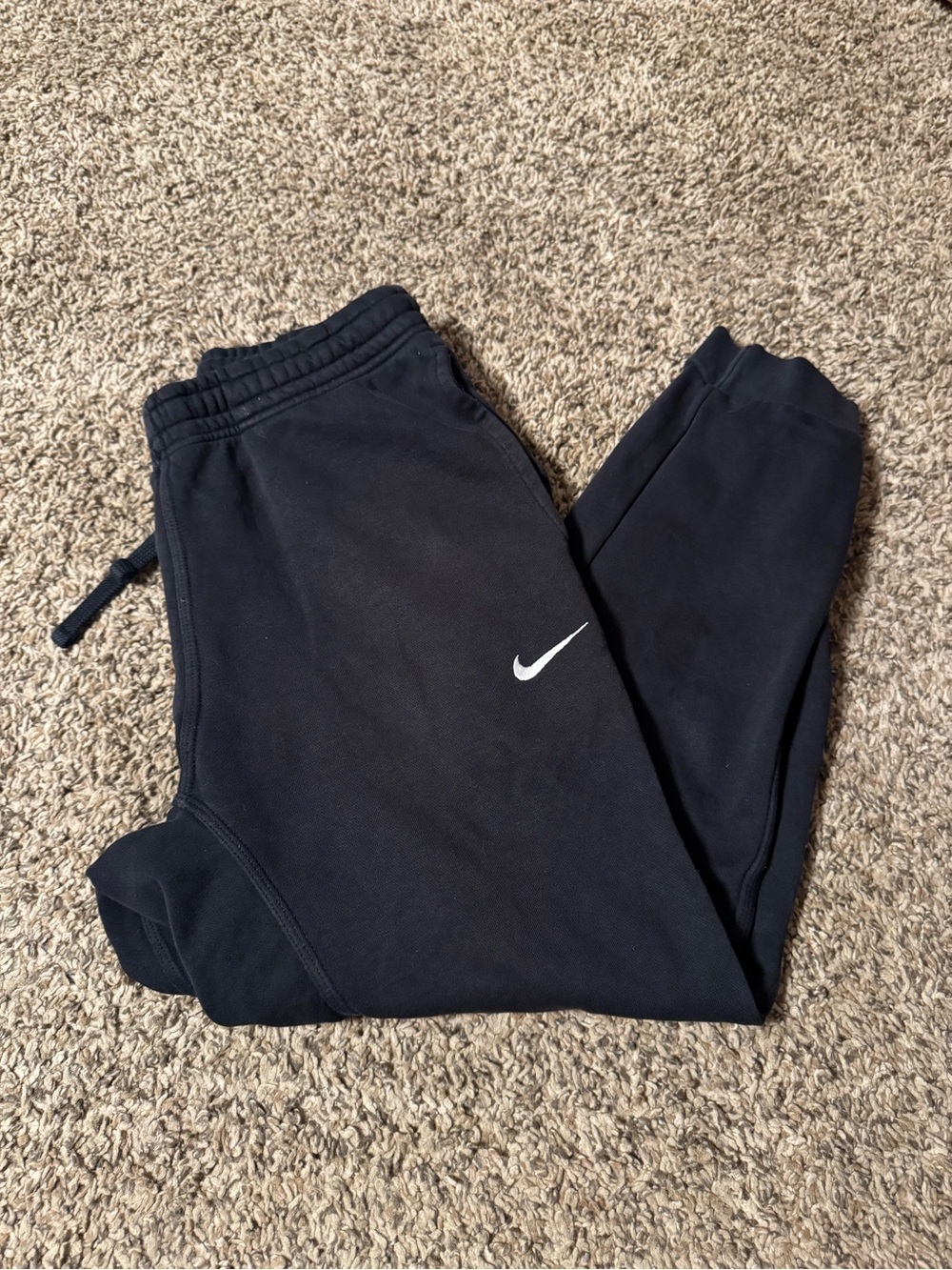 Nike Black Jogger Sweatpants with White Swoosh
